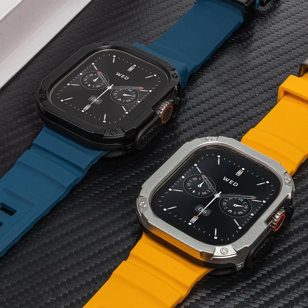 Силиконовый ремешок+Чехол из ТПУ и ПК для Apple Watch Ultra 3 2 1 49 мм для iWatch Серии 11 10 46 мм ремешок для Iwatch 9 8 7 6 5 4 45мм 44мм