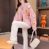 Autumn and Winter Flower Heavy Industry 3D Embroidery Sweet Knitted Sweater Women Cardigan Loose Short Top Sweater Female Coat
