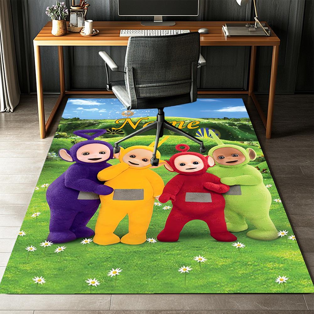Custom Name Teletubbies Printed Carpet,Rug for Office Chair Living Room Bedroom Kitchen Room Decor Gifts.