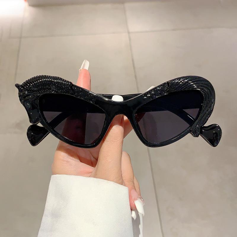 Модные винтажные солнцезащитные очки «кошачий глаз» с оправой в виде лошади для женщин и мужчин, солнцезащитные очки в стиле панк, люксовый брендовый дизайнерский смешной аксессуар