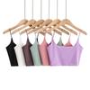 Women Candy Color Strethy Camis Top Spaghetti Strap Sleeveless Backless Short Blouses Shirts