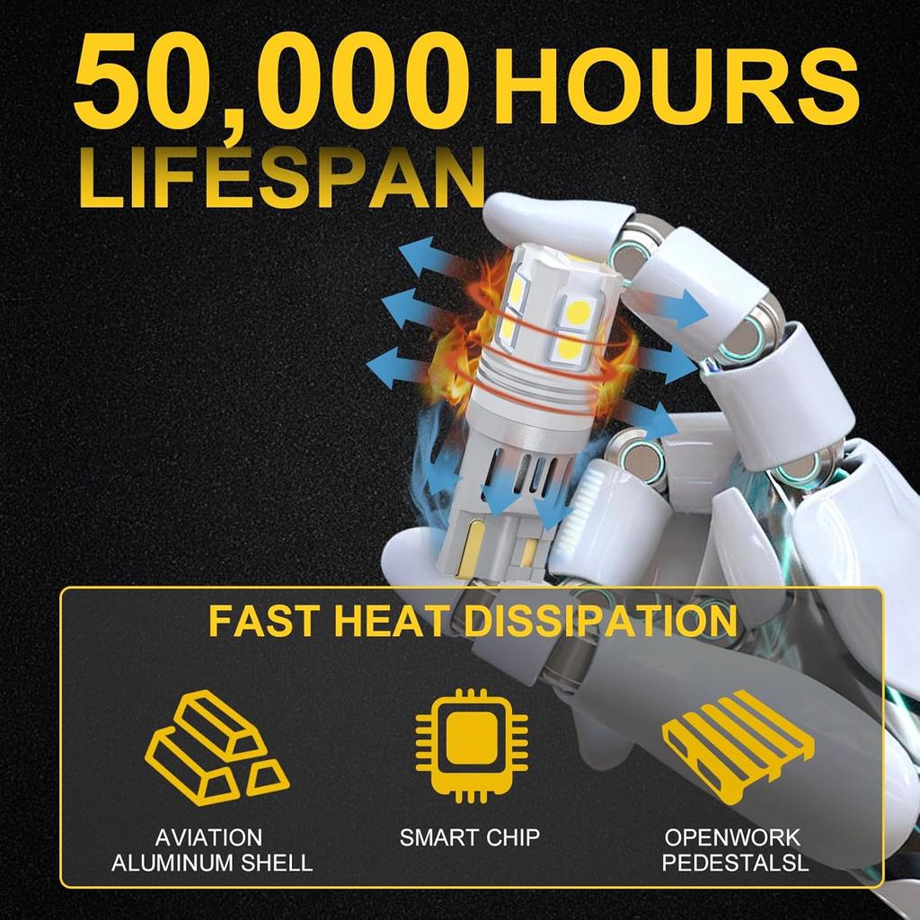 194 Led Bulb, 10 SMD 3030 Lamp Beads, 168,175,T10, 2825, W5W Replacement Bulbs, Suitable for License Plate Bulb, Interior Lights, Map Lights,