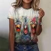 Funny Chicken 3d Printed Women's T Shirts Cute Pattern T-Shirt For Woman Summer Fashion O-Neck Short Sleeves Tops