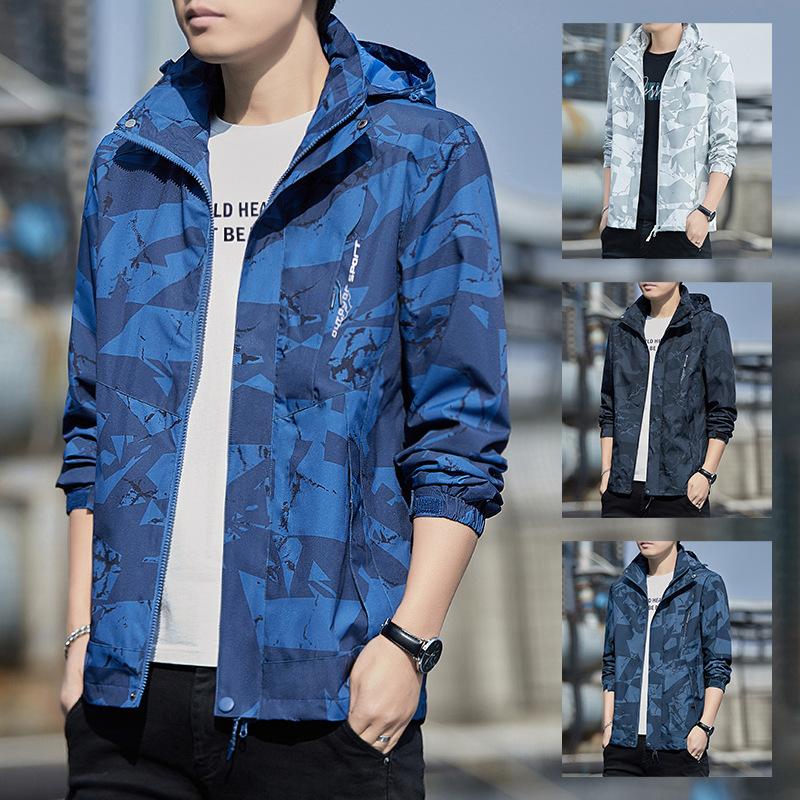 Весенняя новая повседневная куртка мужская весенняя трендовая водонепроницаемая куртка для активного отдыха мужская одежда