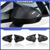 2pcs Black Add On Side Mirror Cover Rearview Caps For Seat Leon MK2 1P Facelift / Ibiza MK4 6J / Exeo 3R 2008-2017 Mirror Cover