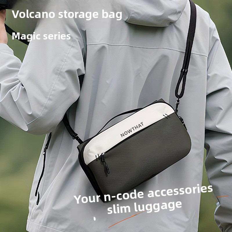 Four Fold Digital Storage Bag Large Capacity Portable Electronic Organizer Pouch for Power Bank Cable Gadgets Commuter Travel Daily Use