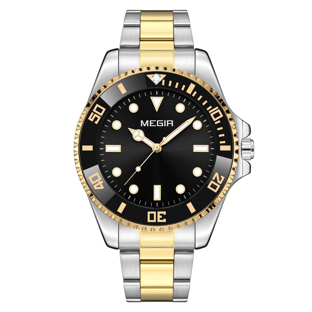 Megir Luxury Stainless Steel Strap Men's Business Wristwatches Waterproof Male Quartz Military Watches Clock Reloj Hombre 1090