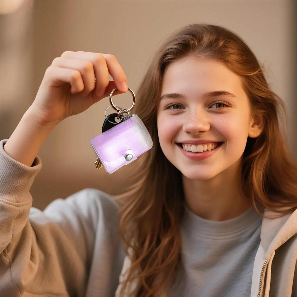 Брелок-скрэпбук 24 кармана Мини-альбом для фотографий Маленький портативный прозрачный альбом для детей взрослых мужчин женщин День рождения Свадьба Школа