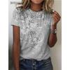 Floral Women T-Shirts Short Sleeve 3D Flower Printed Streetwear Ladies T Shirt Summer Loose O-Neck Casual Breathable Female Tops