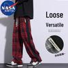 NASA MARVEL Men's Plaid Loose Fit Wide-Leg Casual Pants