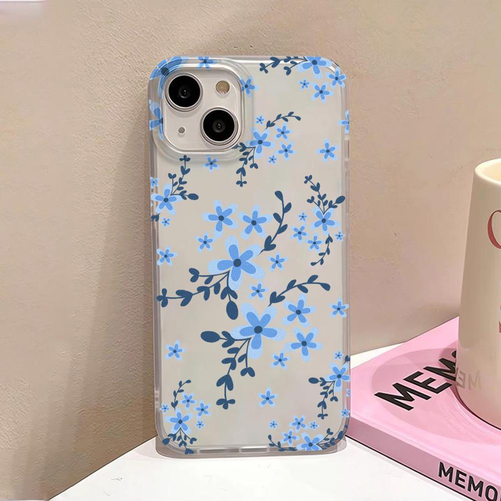 Soft TPU Matte Phone Case for iPhone 15 Pro Max 11 13 14 Plus 12 Mini 13promax 14promax 15promax Transparent Flower Fundas Cover