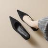Weiwei Girl 739-2 Suede Pointed Single Shoes Women's Thin Heel Black Commuter Work Shoes Cat Heel Light Mouth High Heels