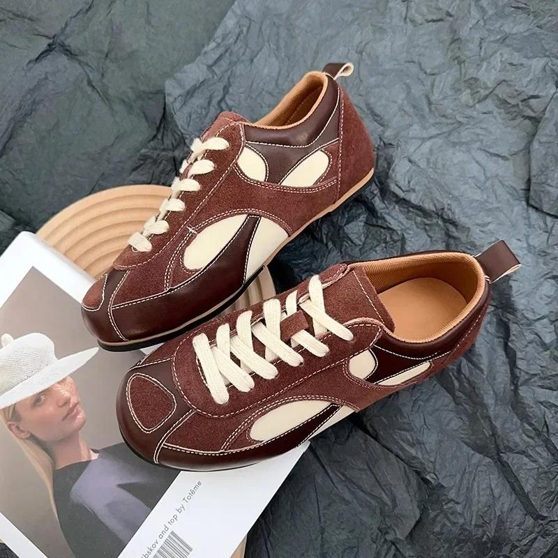Fashion 2025 Autumn New Niche Design Retro Matching Wine Red Shoes All Sports Casual Shoes
