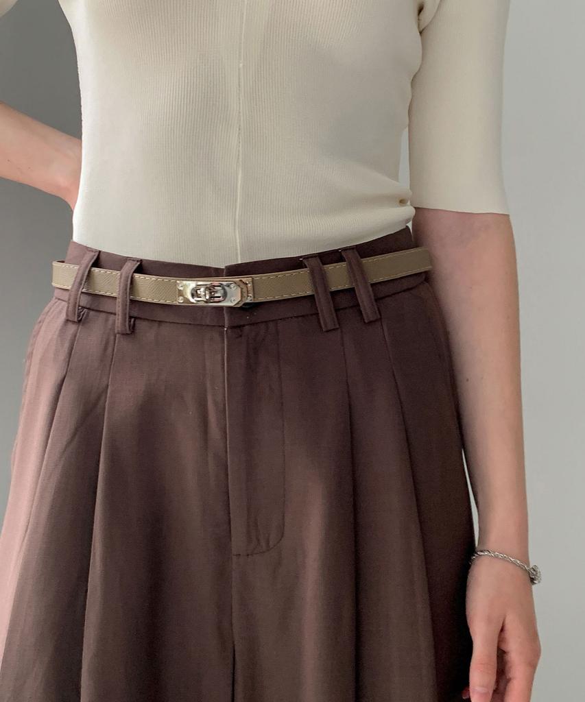 Широкие льняные брюки Baseukala с двумя защипами (3Colors)