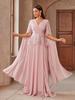 KY1224 Elegant European & American Long Sleeve Banquet Evening Dress for Bridesmaids