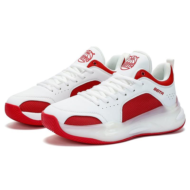 Mens Basketball Shoes High Top Breathable Cushioned Anti-Slip TPR Sole Synthetic Leather Mesh Upper