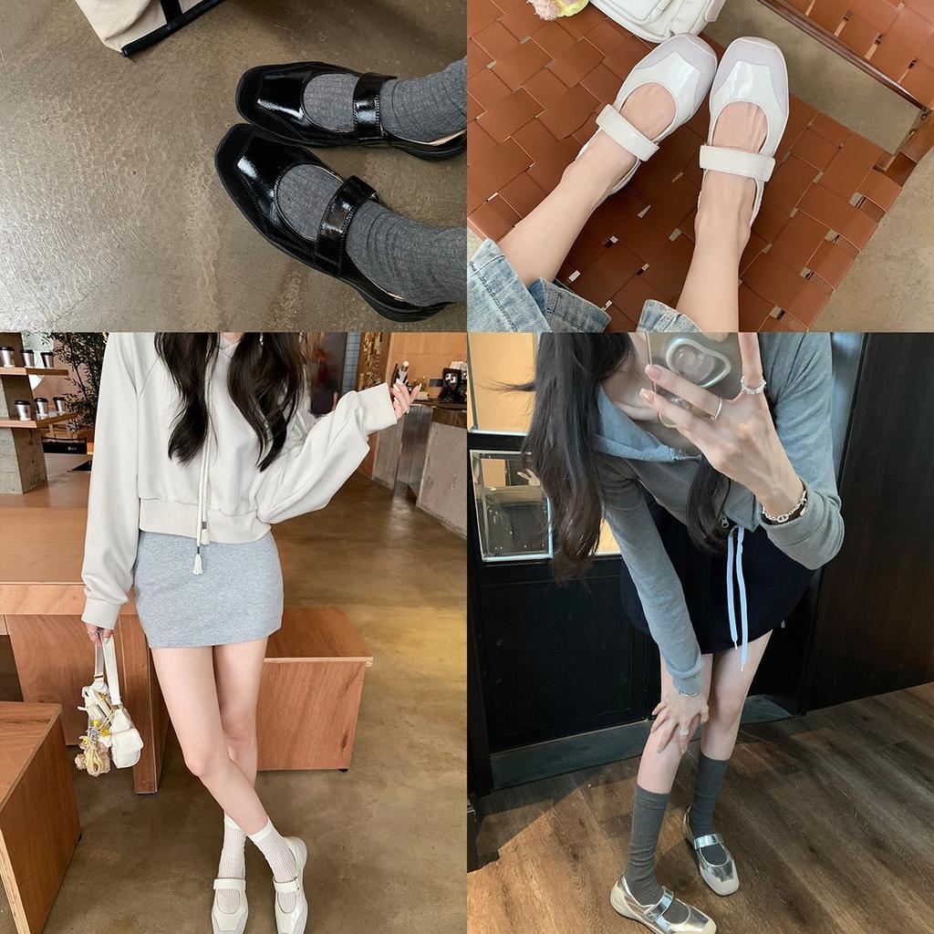 Версия из коровьей кожи~ Ленивые туфли Мэри Джейн на липучке, мягкие, функциональные, ветрозащитные, женские кожаные туфли на платформе, одинарные туфли, лоферы, маленькие кожаные туфли