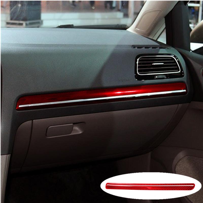 Защитное украшение салона автомобиля, красная наклейка из углеродного волокна для Volkswagen VW Golf 7 GTI MK7 2014-Стайлинг