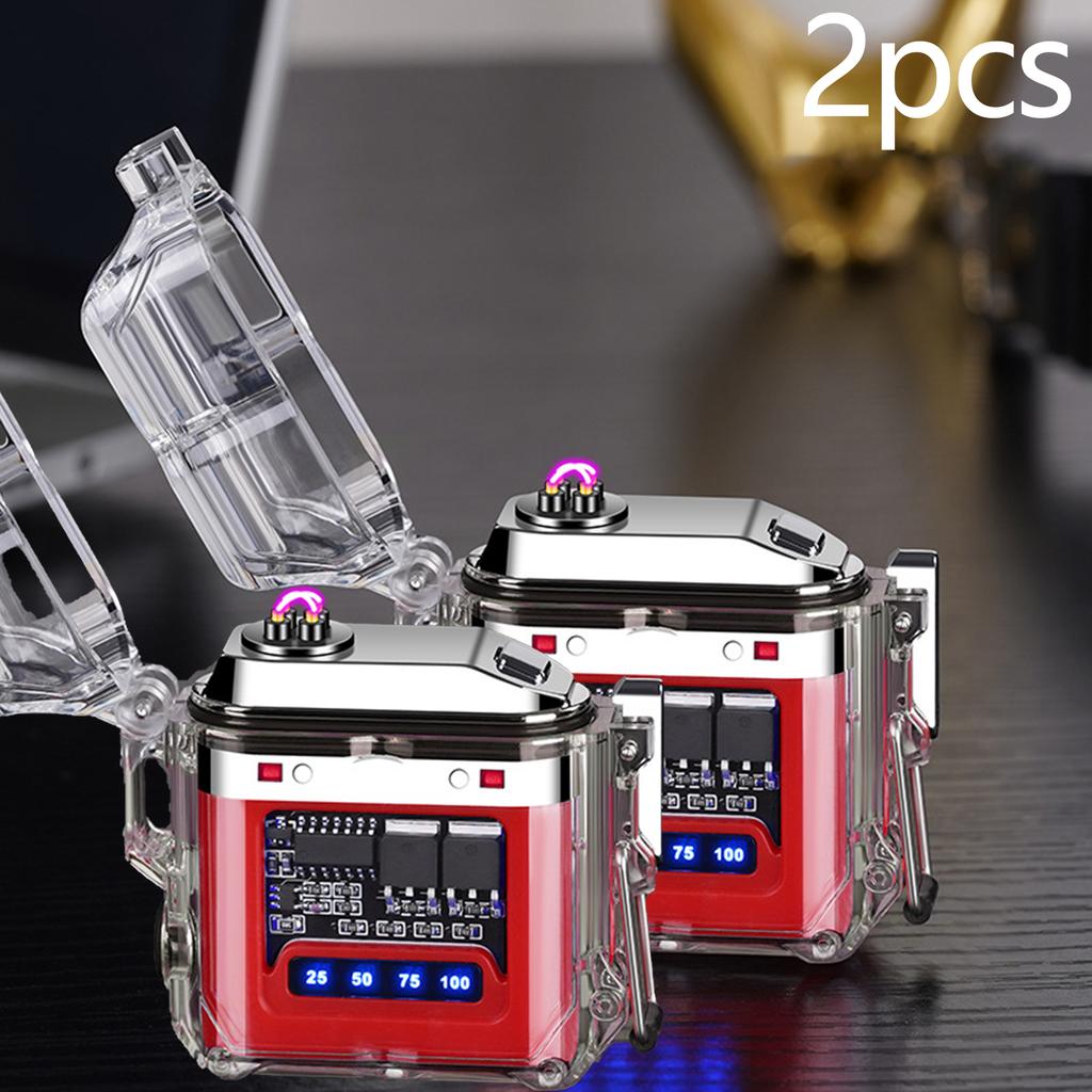 2025 New Transparent Shell Double Arc USB Electronic Lighter TYPE-C Fast Charge COB Lighting Plasma Lighter Electric Waterproof