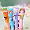 Мультяшная Десять Цветов Шариковая Ручка Многоцветная Ручка Для Счета Ручка Для Студентов Цветная Нейтральная Ручка