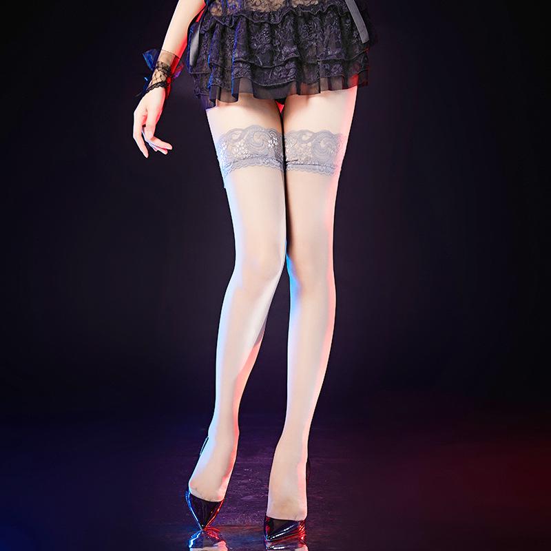 Silk Silicone Non-Slip Over-the-Knee Stockings with Lace - Ultra-Thin and Sexy for Women, Perfect for Autumn