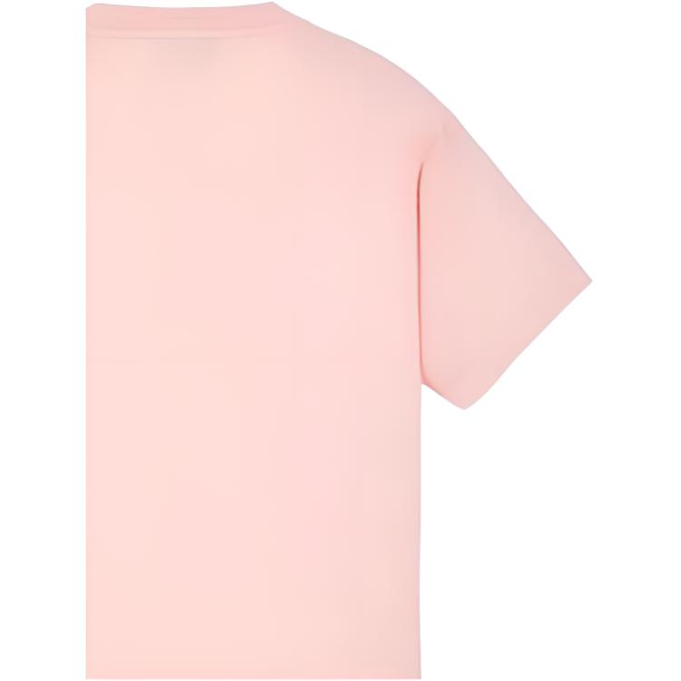 STONE ISLAND Мужская футболка с принтом логотипа SS23, круглый вырез, короткий рукав, топ, розовый 78152NS83-V0080