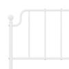 Metal Bed Frame with Headboard White 135x190 cm