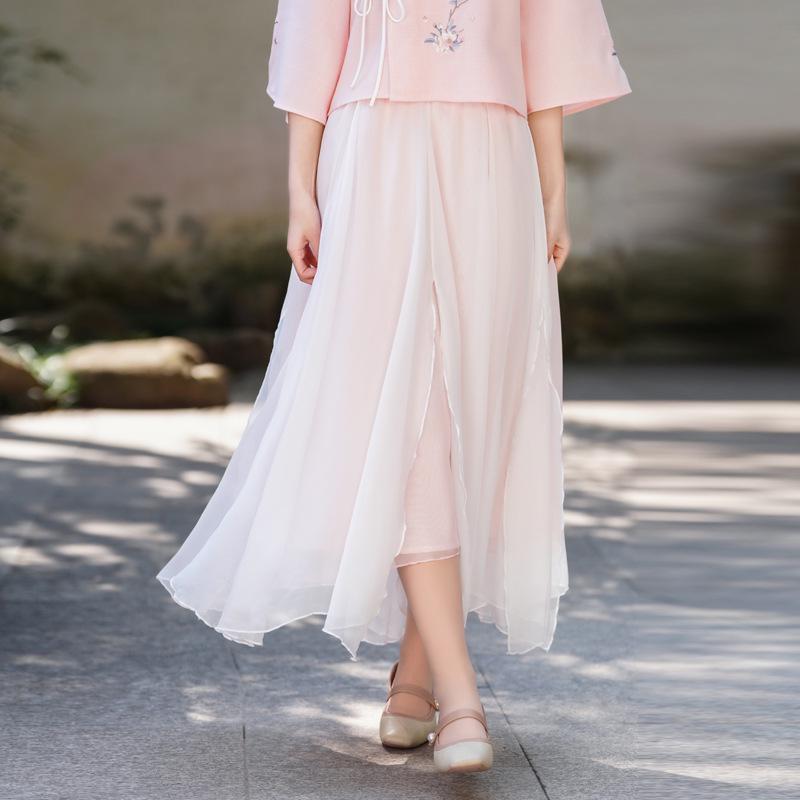 Китайский ретро вышитый костюм Тан и топ ципао в стиле ханьфу для женщин