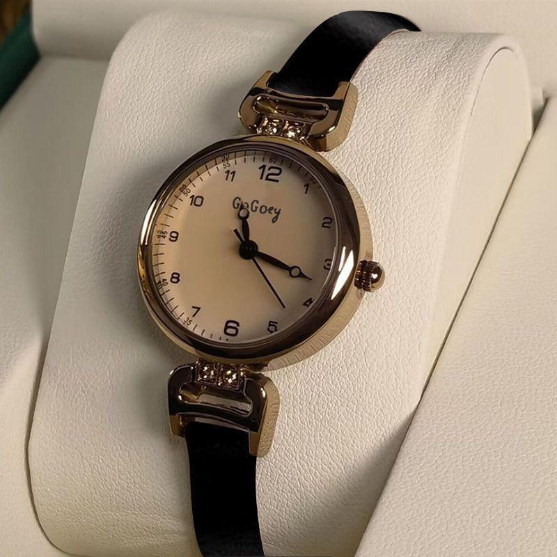 Women's Retro Exam Watch - Light Luxury, British Style, Small Dial Quartz Timepiece for Students