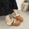 Popular Baotou Slippers Women's Autumn and Winter New Fashion Versatile Fleece Warm Women's Baotou Slippers
