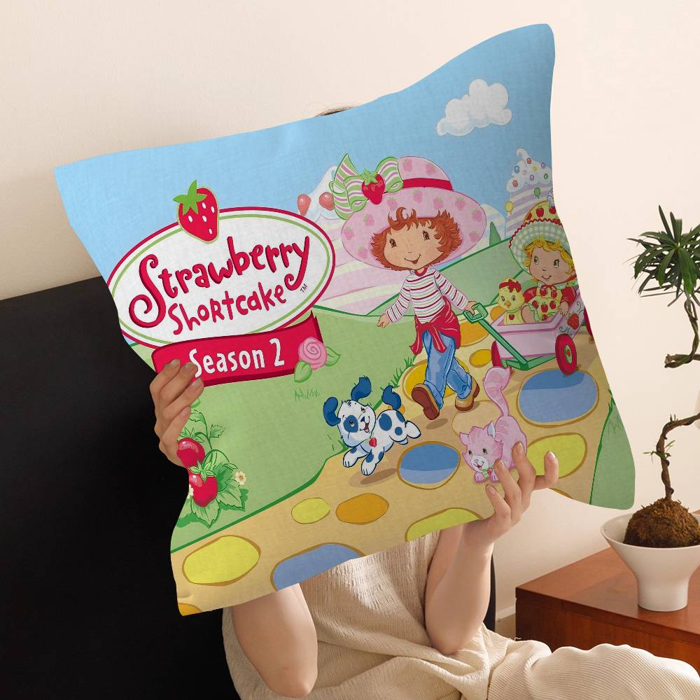 S-Strawberry Cartoon S-Shortcake Girl Pillow Gift Home Office Decoration Pillow Bedroom Sofa Car Cushion Coverpillow Case