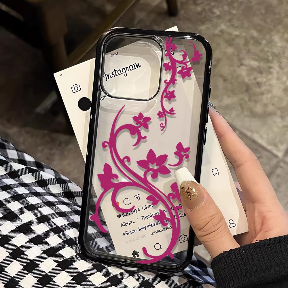 Простой Чехол Для Телефона С Цветами Для IPhone 17 Air 16 15 14 Plus 13 12 11 Pro Max Прочный Чехол Защита От Падения Funda Защитная Оболочка