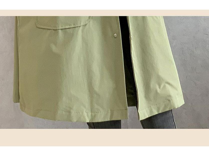 Женский тренч средней длины с капюшоном - Осень 2025, корейский стиль, свободный крой, кэжуал, плюс сайз.