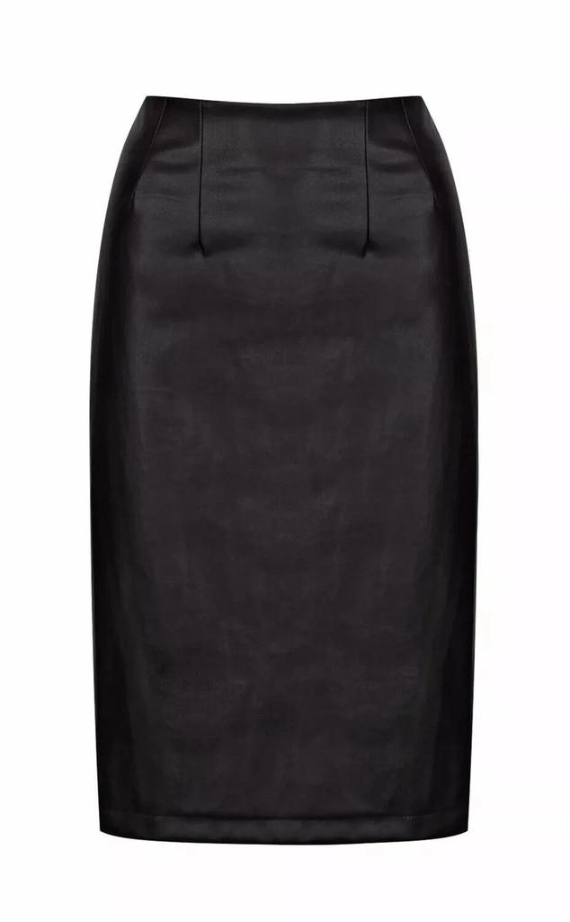 Handmade Leather Women's Skirt Black Lambskin Stylish Knee Length Skirts