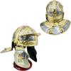 Steel Brass Roman Officer Helmet Medieval Knight Centurion Armour Helmet Silver Polish Rustic Cosplay Larp
