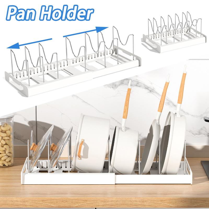 Масштабируемый держатель для кастрюль Регулируемая полка для хранения крышек для кастрюль Шкаф Органайзер для кухонных принадлежностей Крышка для кастрюль Держатель для разделочных досок Полка для кастрюль