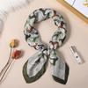 Luxury Spring New Imitated Silk Scarf Women Fashion 70cm Print Square Scarf Soft Satin Headband Shawl Wrap Hijab Foulard Ribbon