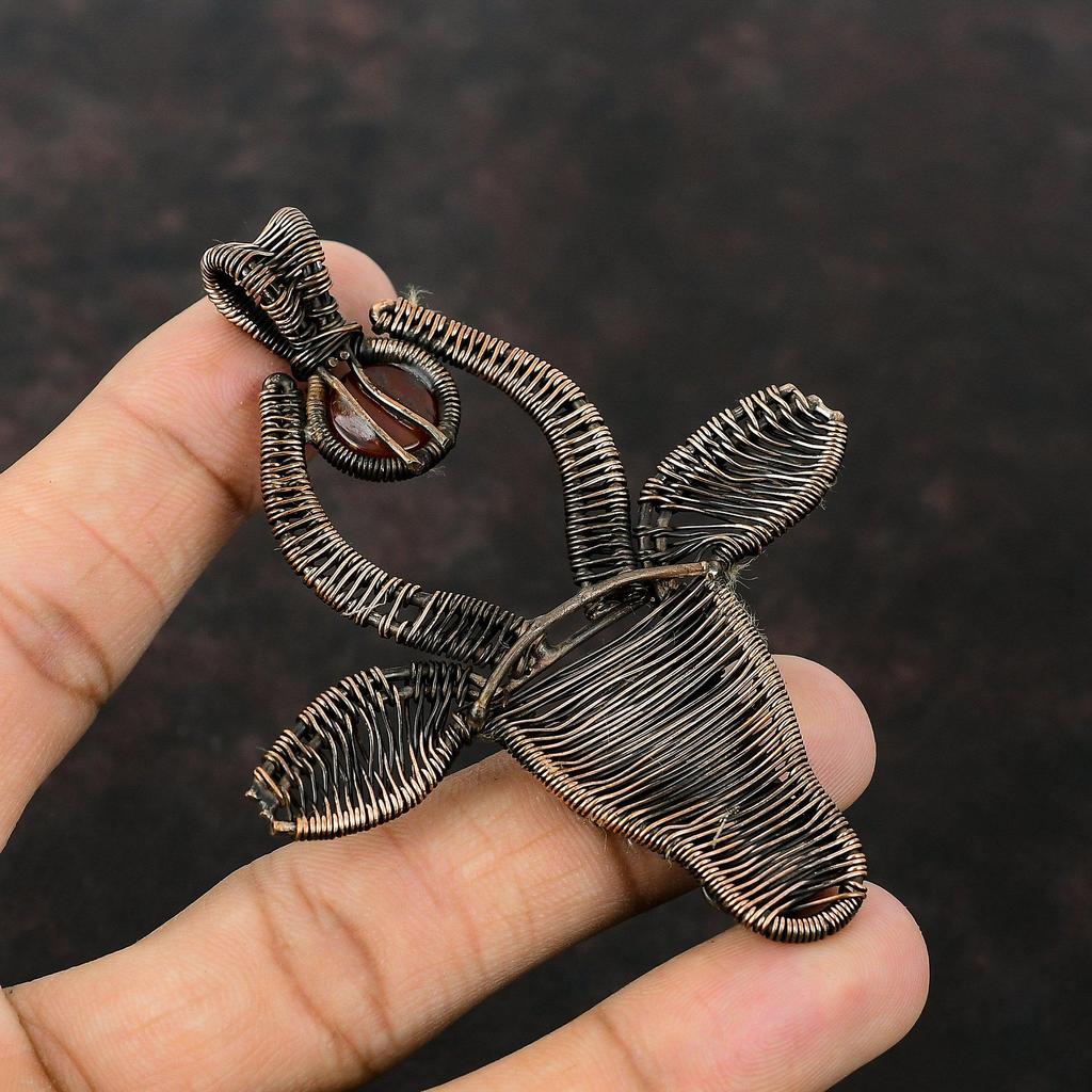 Подвеска из сердолика, медная проволока, кулон с бычьим лицом, медные украшения, кулон с драгоценным камнем, ювелирные изделия ручной работы, подарок на помолвку