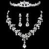 Женский набор украшений Невеста Изысканный набор Корона из страз Ожерелье Серьги для Свадебной вечеринки Выпускного вечера Набор из 3 предметов
