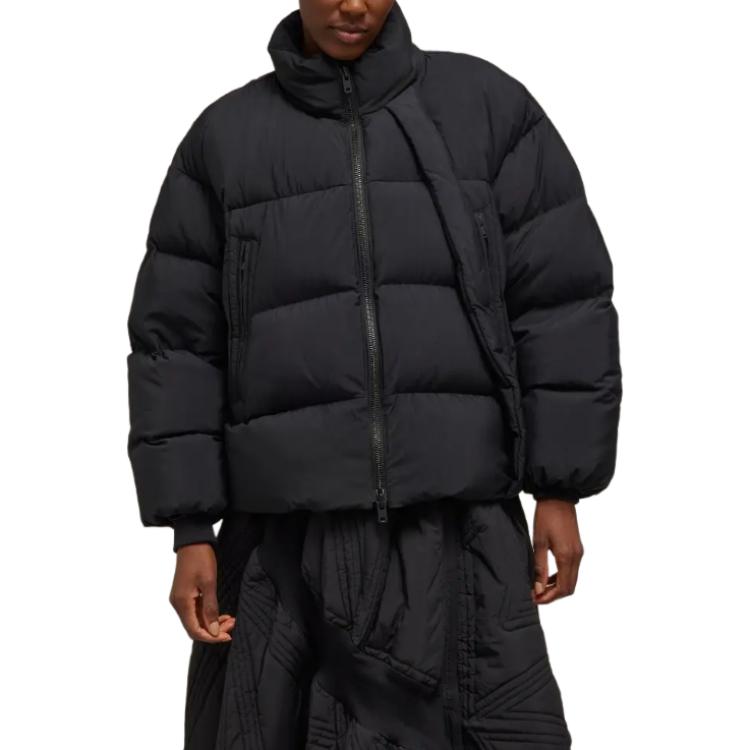 Y-3 Solid Color Zip Stand Collar Long Sleeve Jacket Women Jacket Black IL2030