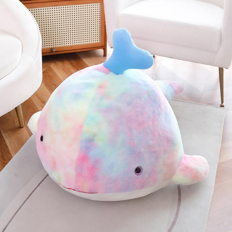 Rainbow Whale Plush Toy Cute Marine Animal Stuffed Doll Decoration Gift Kids