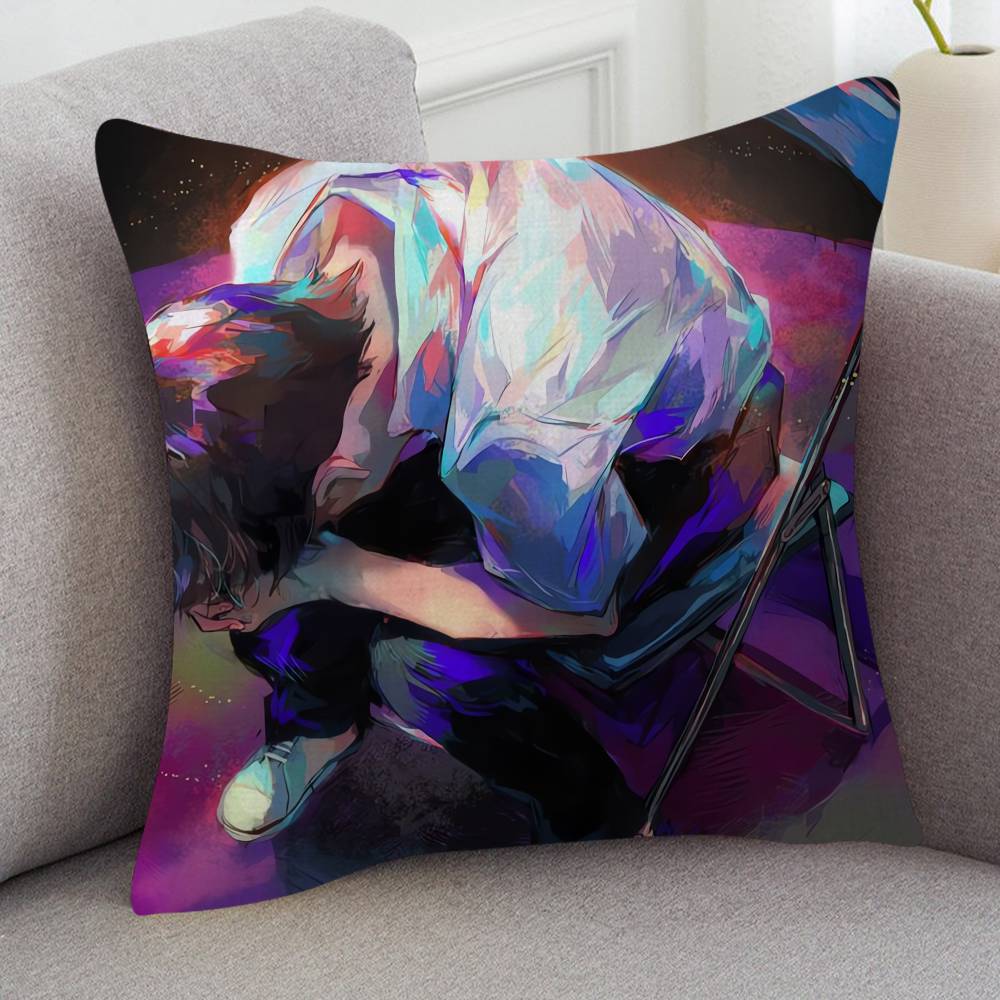 Anime Neon Genesis Evangelion Cute Cartoon L Game Cushion Cover Pillowcase Upholstery Sofa Throw Pillow Home Decor Pillowcas