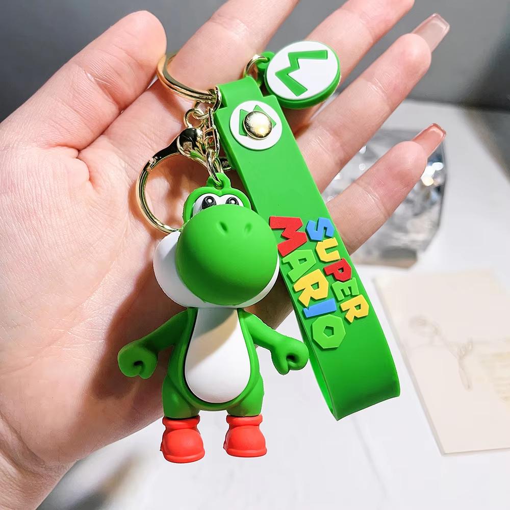 Super Mario Bros Keychain Action Figure Cute Cartoon Character Toy Doll Model Decoration Kid Birthday Gift
