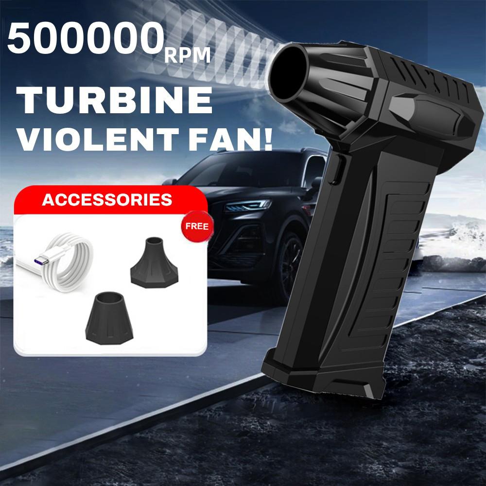 New 500000RPM Violent Fan Powerful Air Blower Vacuum Dust Cleaner Type-C Charging Winds 58m/s Brushless Turbo Jet Blower Dryer