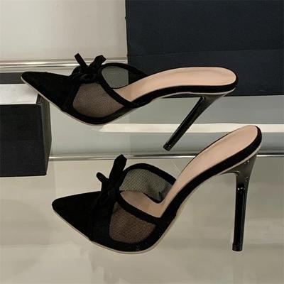 Модные летние женские шлепанцы Eilyken из дышащей сетки с острым носком, элегантные на тонком высоком каблуке, банкетные сандалии