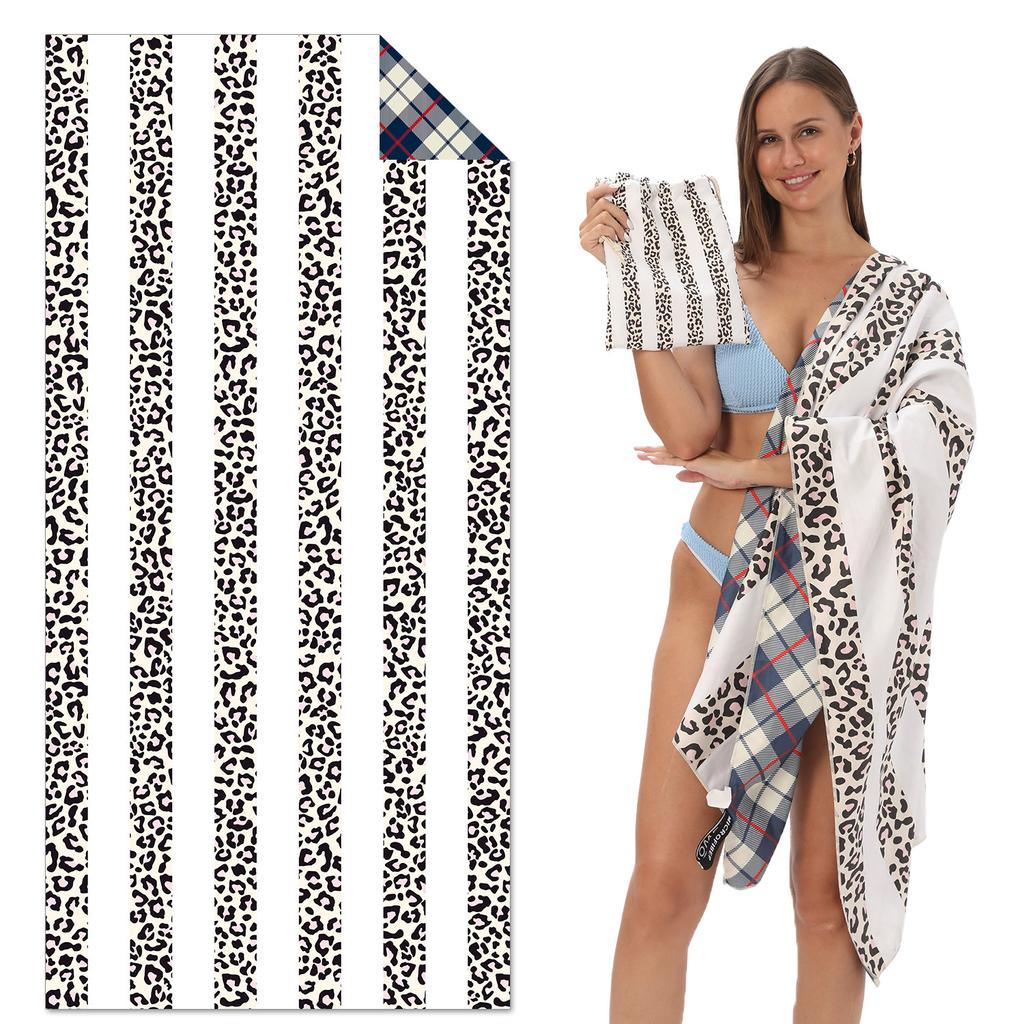 New, Double-sided Velvet Beach Towel Quick-drying Sports Towel Printed Bath Towel