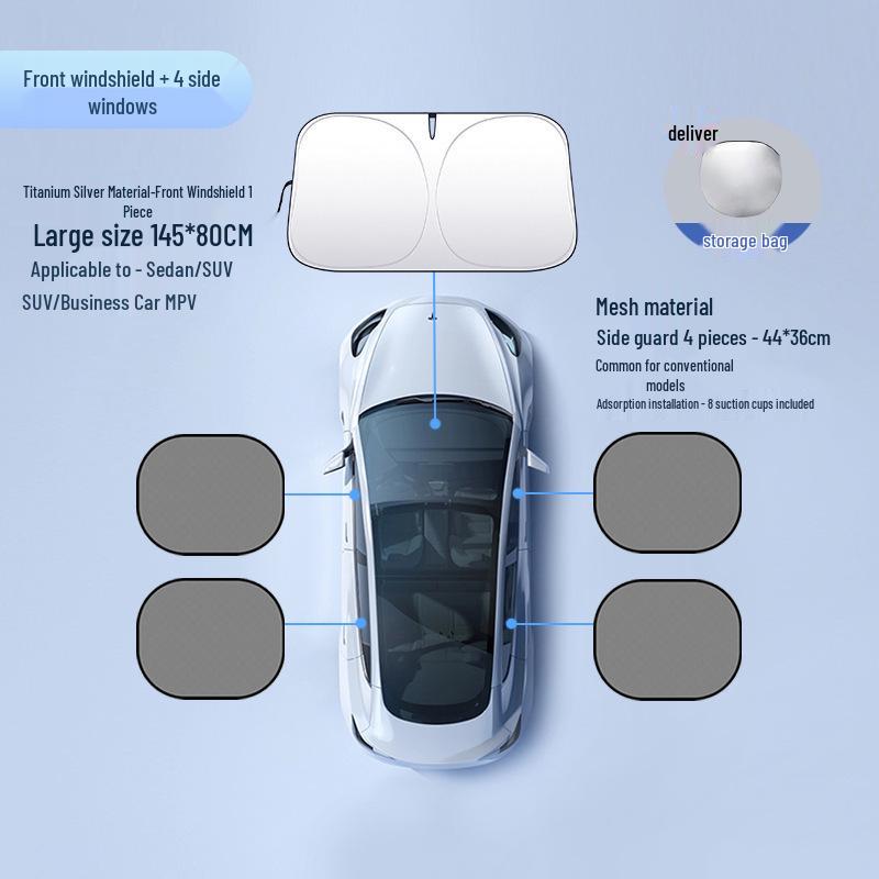 Car Windshield Sunshade: Heat Insulation & UV Protection Curtain
