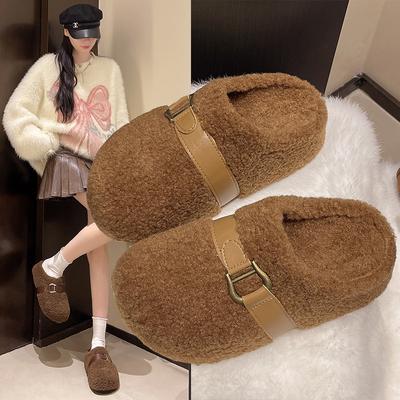 Популярные у интернет-знаменитостей белые шлепанцы на плоской подошве, женские, новые, осень-зима 2025, для улицы, с высокой мягкой подошвой, хлопковые шлепанцы