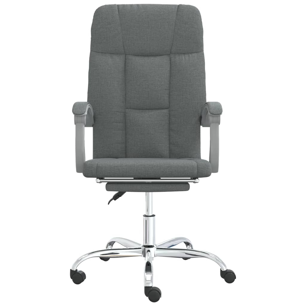 Office Chair with Reclining Function Dark Grey Fabric