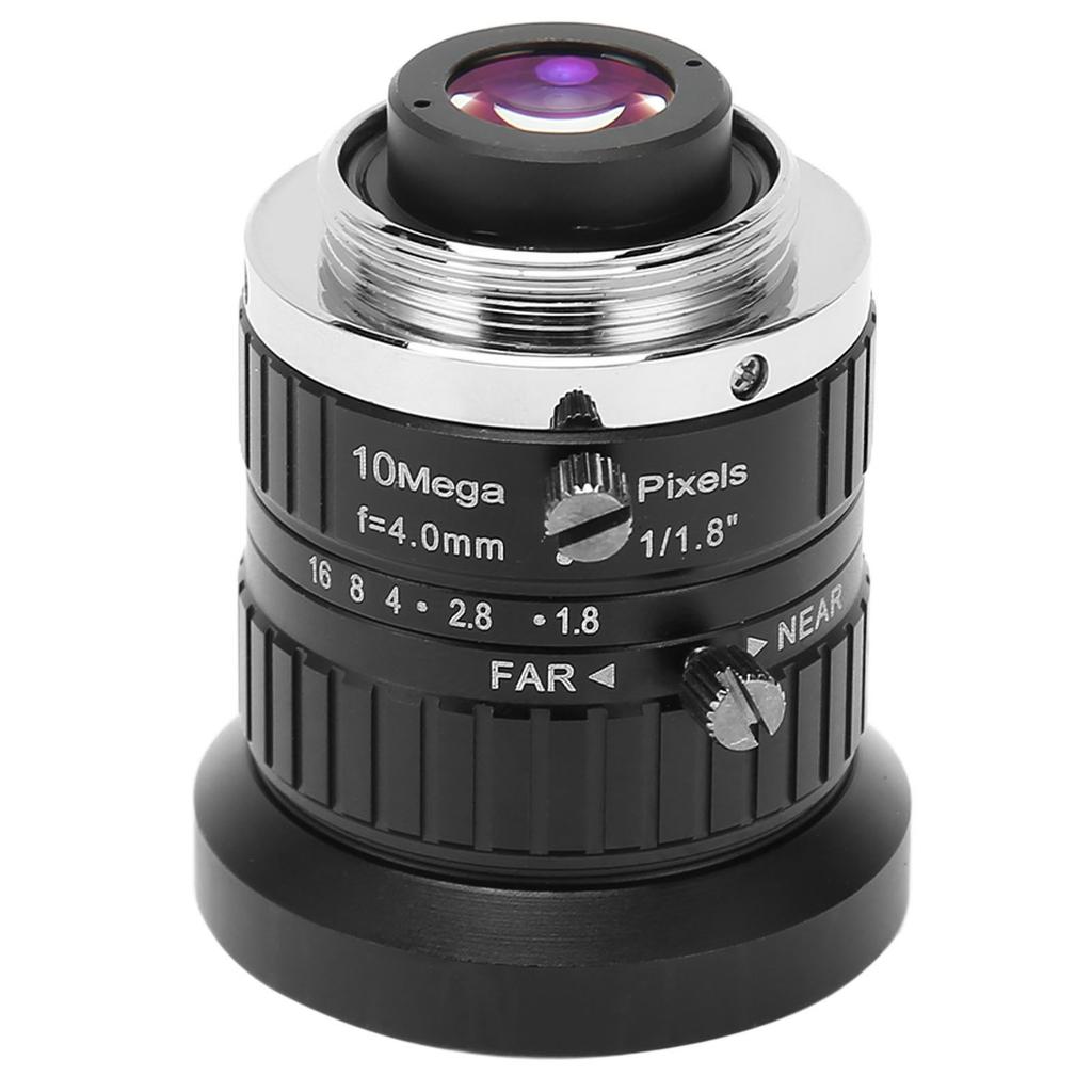 C Mount Lens 4mm Focal Length 10MP Low Distortion Manual Aperture for Industrial Camera